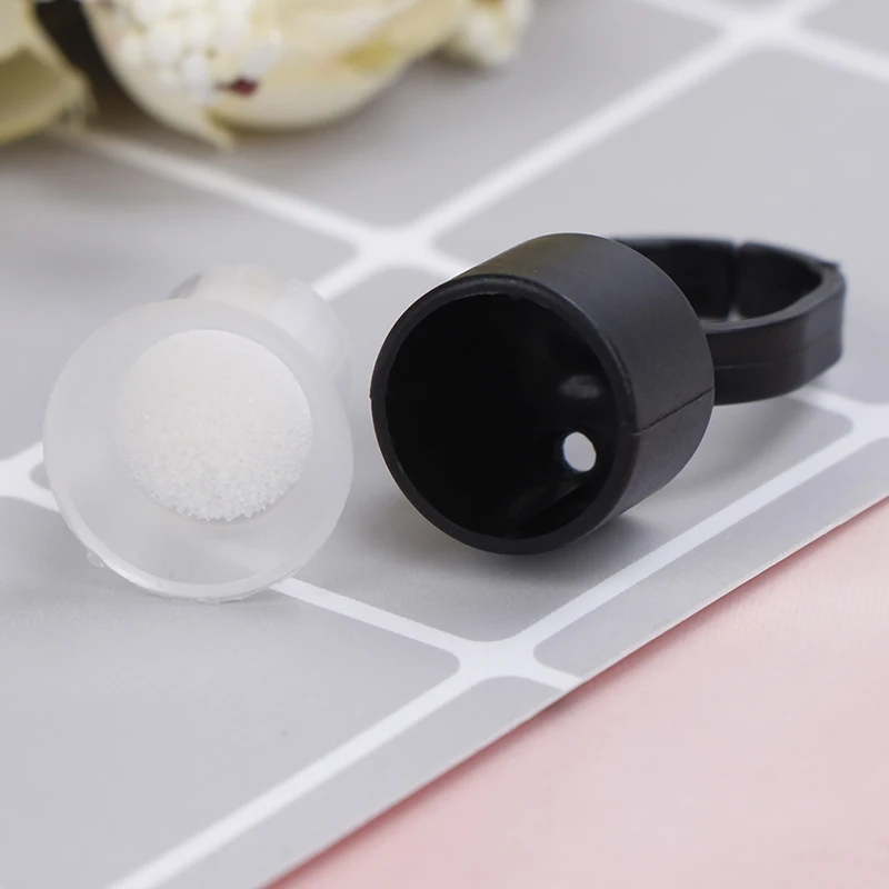 10Pcs Sponge Microblading Tattoo Ink Cup Cap Pigment Ring Holder Container Black Pink Supply Tattoo Tool Permanent Makeup