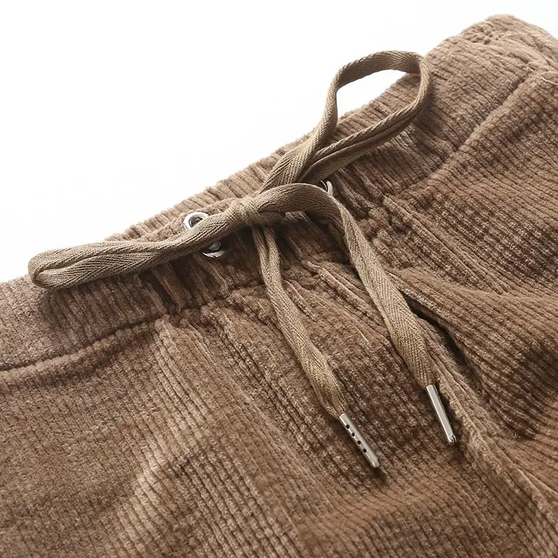 

Corduroy Women Trousers 2020 Spring and autumn Fashion Loose elastic waist Harem Pants Plus size Solid color Thin Casual Pants