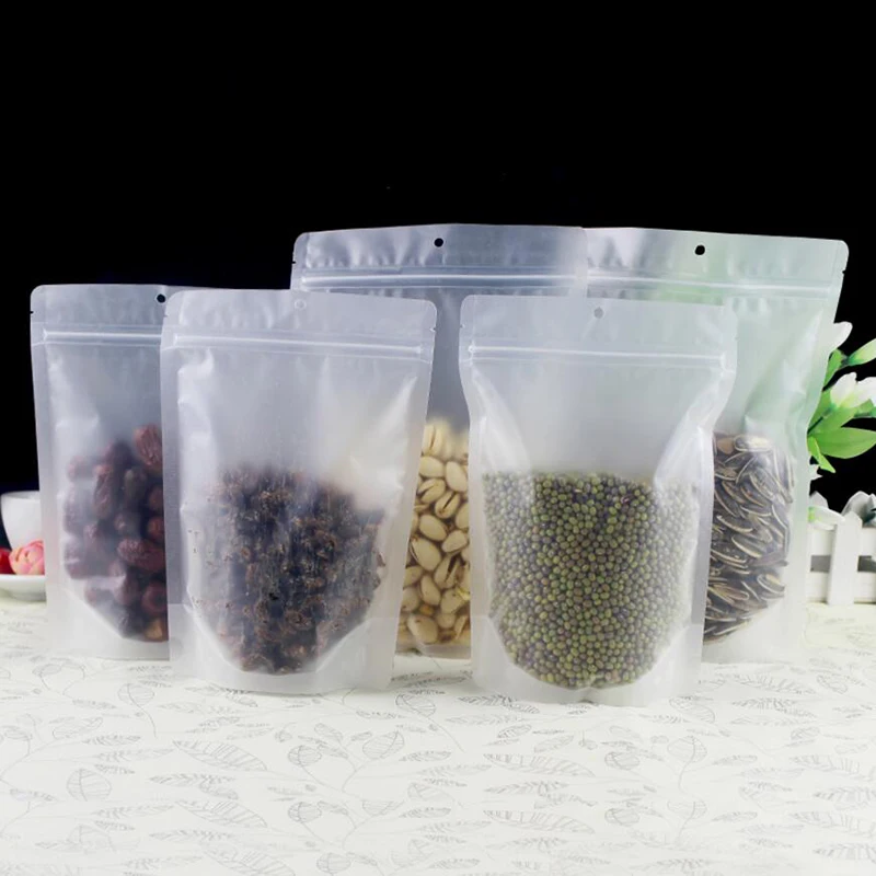 

100Pcs Food Moisture-proof Bags, Frosted Bags Stand Up Pouch Ziplock Packaging for Beverage Coffee Snack Cookie Baking