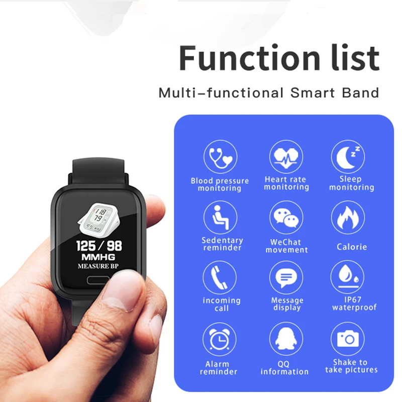 Смарт-часы YH3 с Bluetooth пульсометром тонометром водонепроницаемость IP67 для Android IOS |