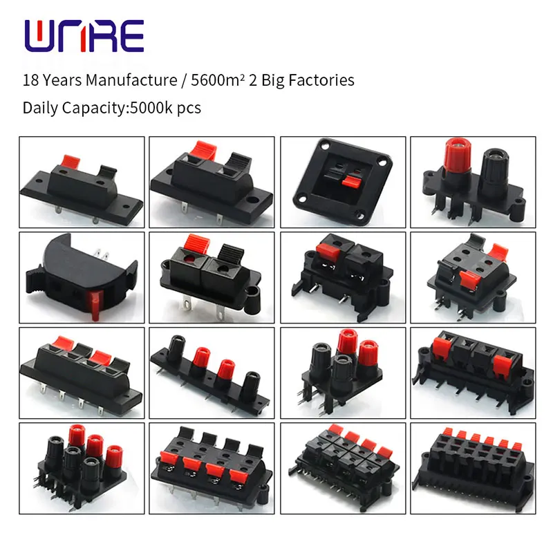 

10/20pcs 2 3 4 Positions Connector Terminal Push In Jack Load Spring 4 Poles Audio Speaker Terminals Plug Socket Wire Clip