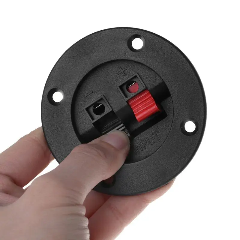 

2PCS Terminal Round Cup Connector Parts Express Spring Clip Double Binding Post Screw Wire Gold Car Subwoofer Speaker Box Black
