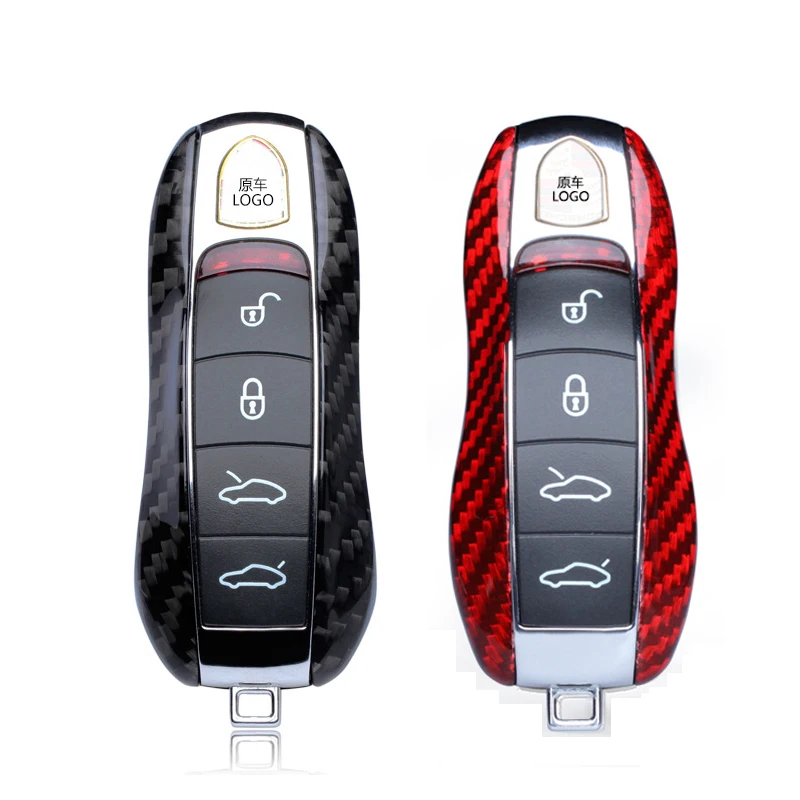 Чехол из углеродного волокна для автомобильных ключей чехол Porsche Boxster Panamera CayenneMacan