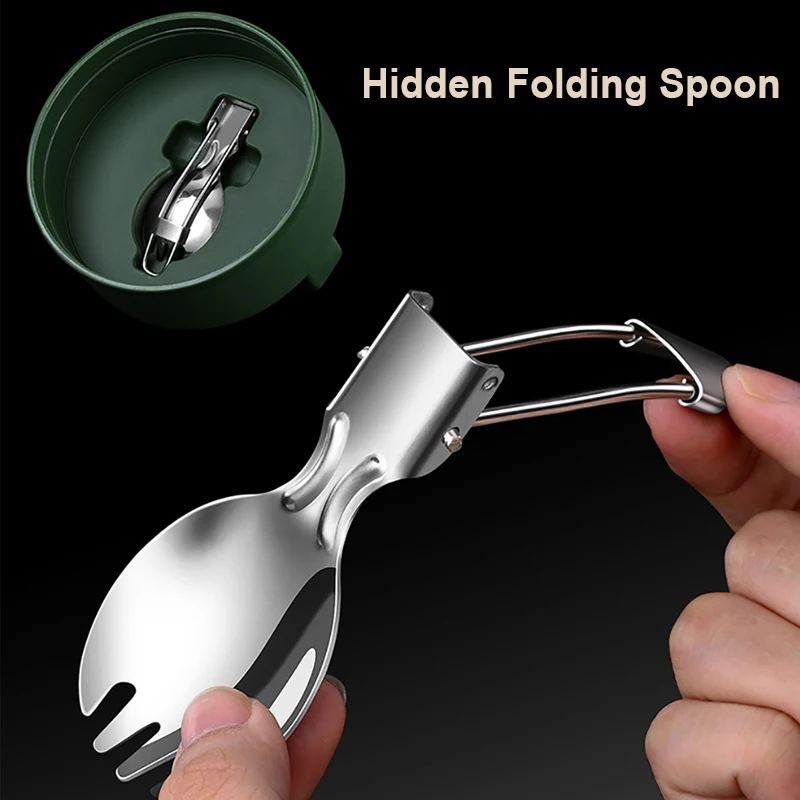 Ланч-бокс из нержавеющей стали 1300 мл с ложкой | Дом и сад