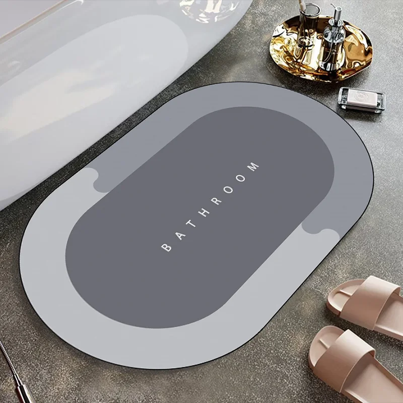

Diatom Mud Super Absorbent Bath Mat Textile Quick Drying Bathroom Kitchen Carpet Non-slip Floor Mats Home Oil-proof Kitchen