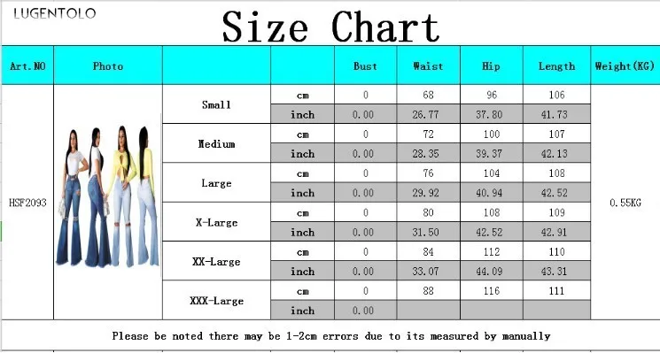 

Sexy Jeans Women High Waist Hole Ripped Large Size Flare Pants Slim Female Casual Street Fashion Long Jeans Lugentolo