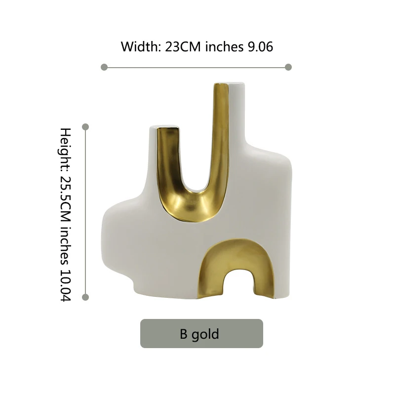 

Modern Ceramic Vase Decoration Home Decoration Light Luxury Hand-Painted Electroplating Crafts Living Room Table Decoration Vase