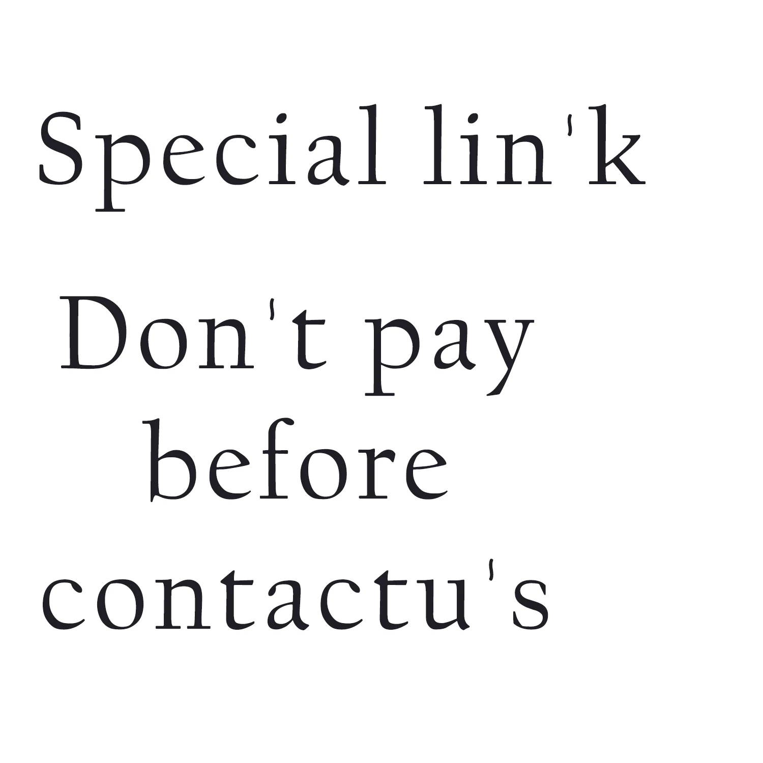 special link for payment |