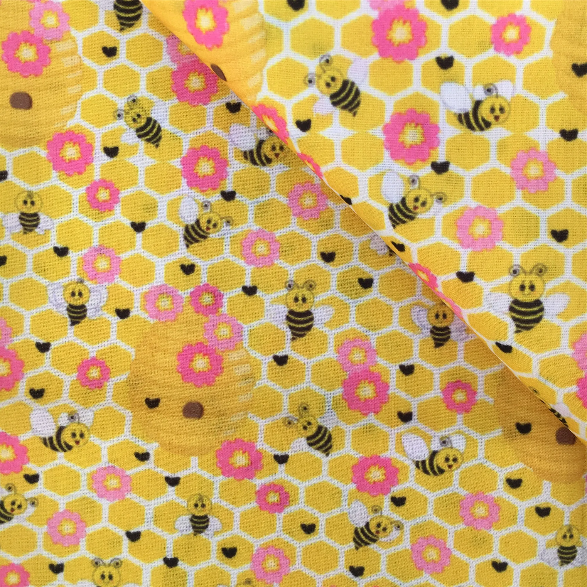 Желтая Пчелка полиэстер хлопок Материал ткани лоскутное шитье стеганые