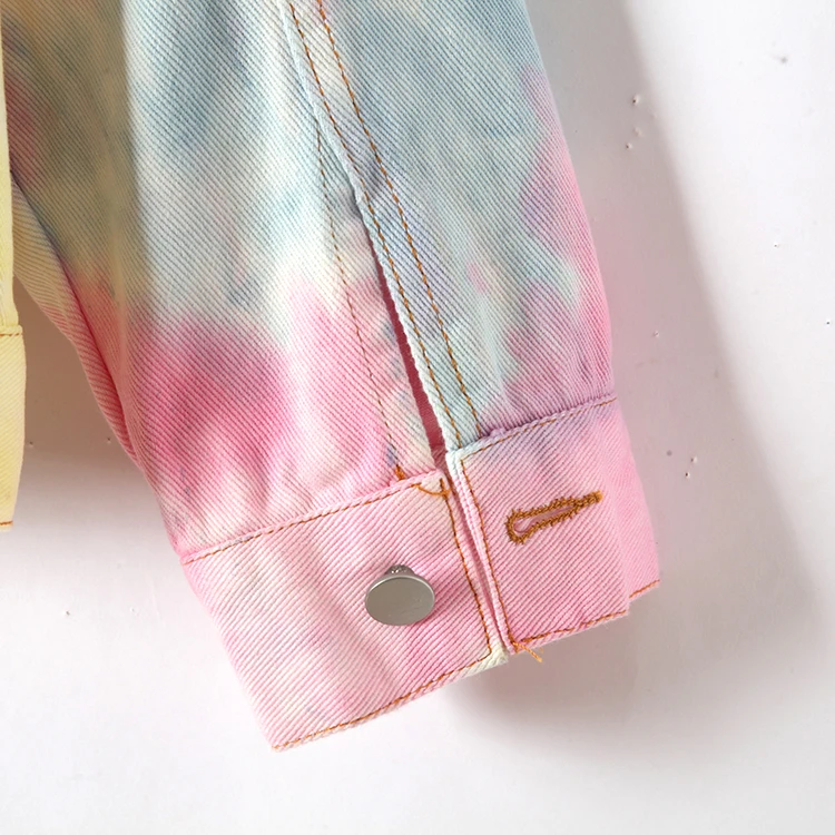 

SHENGPALAE Gradient Color Denim Jacket Women's Spring Autumn 2021 Lapel Harajuku Large Size Long Sleeve Streetwear Coat 5C606H