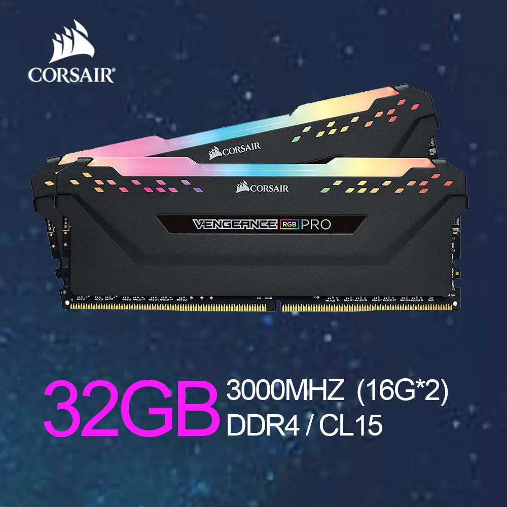 Модуль памяти CORSAIR RAM 16 Гб (1x16 Гб) 3000 МГц 3200 3600 RGB PRO DIMM DDR4 PC4 CL16|Оперативная память| |
