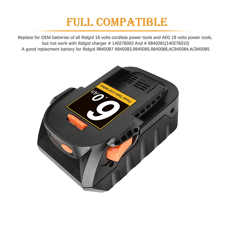 Аккумулятор Powtree для Ridgid сменная батарея 18 в 4 0 Ач R840087|Перезаряжаемые батареи| |