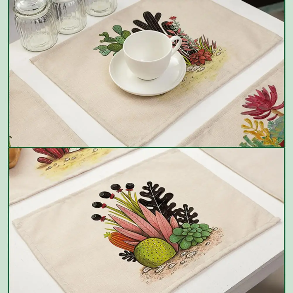 1 шт. хлопковая льняная салфетка с милым принтом салфетки для суккулентов узоры