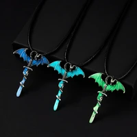 fashion luminous glowing pendant necklace for women kids heart moon cross animal dragon geometric neck chain collar party gifts