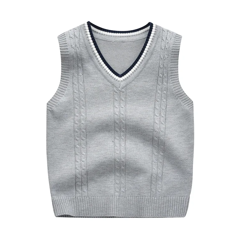 Осенне зимний новый детский жилет свитер для мальчиков и девочек вязаный детей