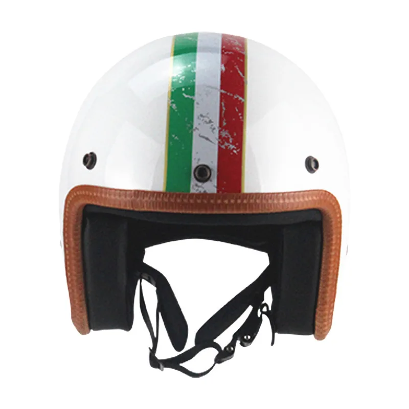 Calf Retro Helmet Personality Vintage HL Motorcycle Motor Car 3/4 Half Italian Stripes | Автомобили и мотоциклы
