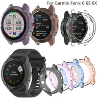 soft clear tpu protector watch case cover for garmin fenix 6x 6s 6 smart watch shell protective clear transparent silicone cases