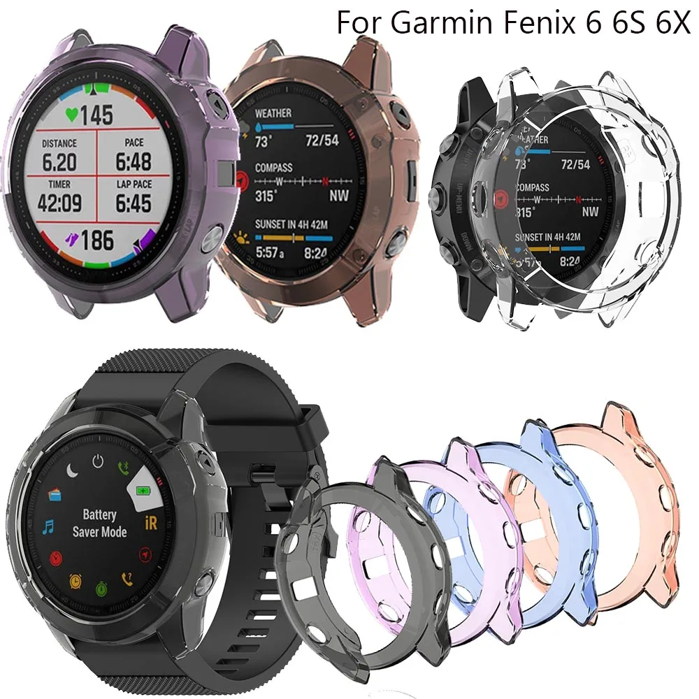 Мягкий прозрачный ТПУ защитный чехол для часов Garmin Fenix 6X 6 S Смарт-часы оболочка