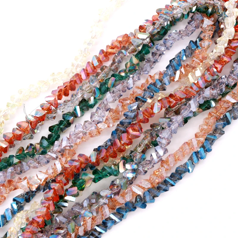 

Новые 6*4 мм специальные формы бусины оптом треугольный стеклянный бисер для DIY изготовления хрустальных бусин смешанных цветов кулон ювели...