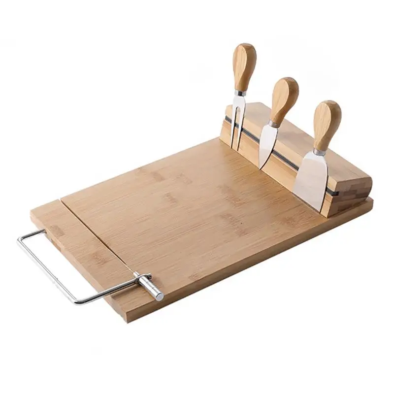 

1 Set of Wooden Cutting Board Bread Slicer Bread Cutter Cheese Cutter Kit for Cheese Home Kitchen Bread