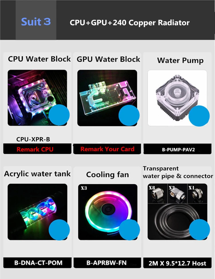 Bykski комплект водяного охлаждения cpu+ GPU шланг с водяным охлаждением комплект радиатор т вируса резервуар Сплит B-HSRBW-ED