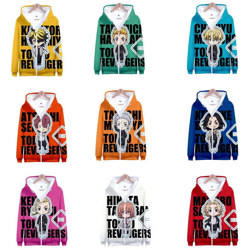 

Tokyo Revengers Zipper Hoodie Cosplay Hanagaki Takemichi Long Sleeve Sweatshirt Fashion Anime Clothes Unisex Jacket Funny Coat