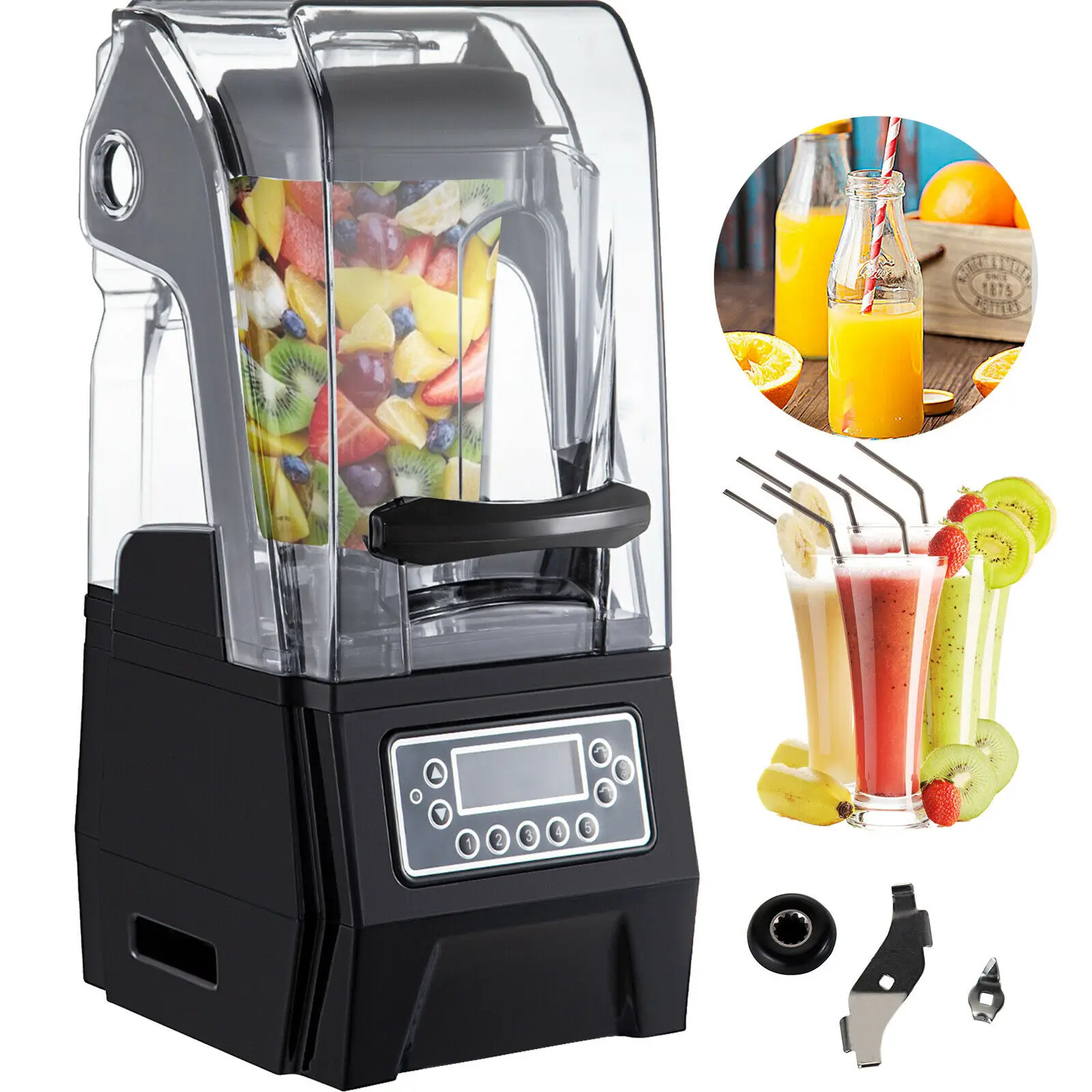 1500W Commercial Blender 1.5L Food Processor Mixer Smoothie Juicer Ice Crusher