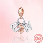 Бусина-Шарм сделай сам из серебра 925 пробы с надписью LUKY