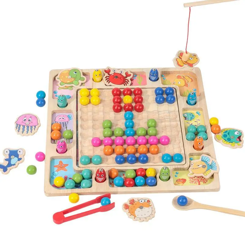 

Обучающие деревянные игрушки Монтессори, материалы для детей, бусины-клипсы, магнитные рыболовные игры, математические интерактивные игру...