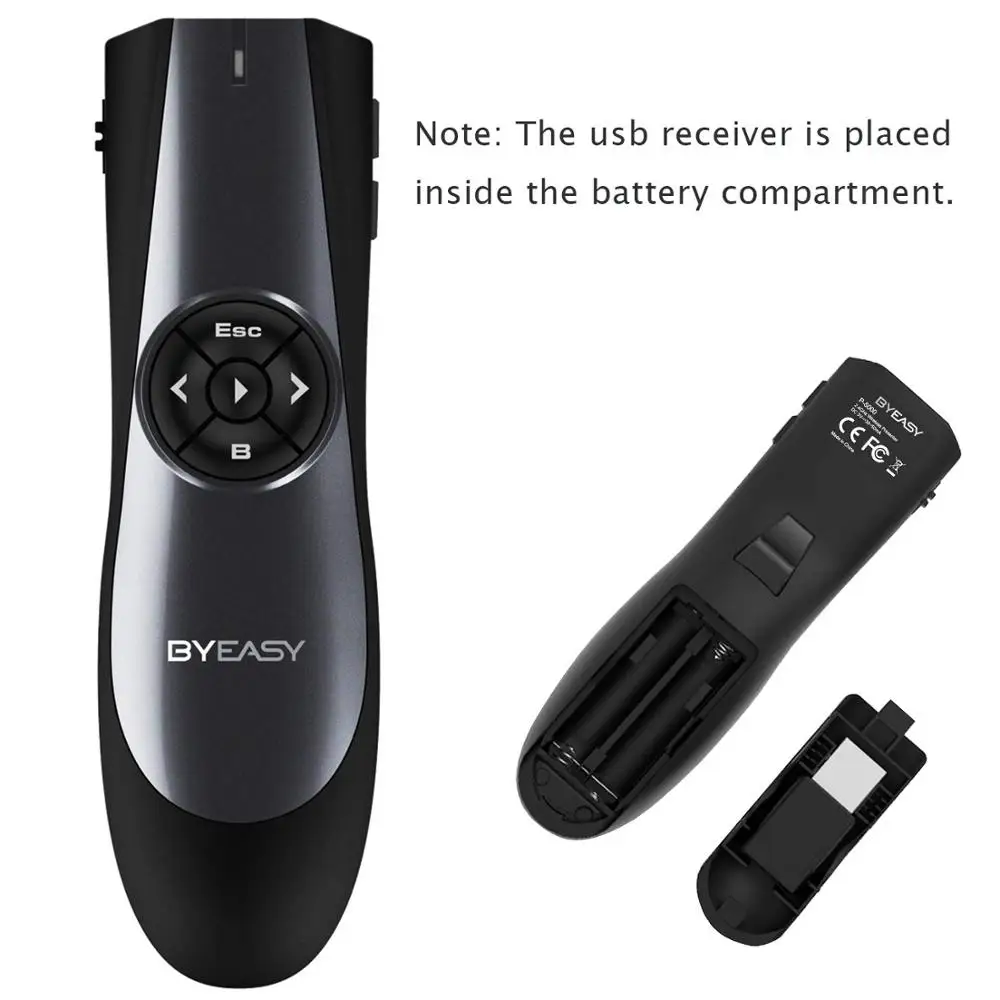 BYEASY RF 2 4 GHz Презентация кликер пульт 100 футов USB PowerPoint PPT с красной лазерной указкой