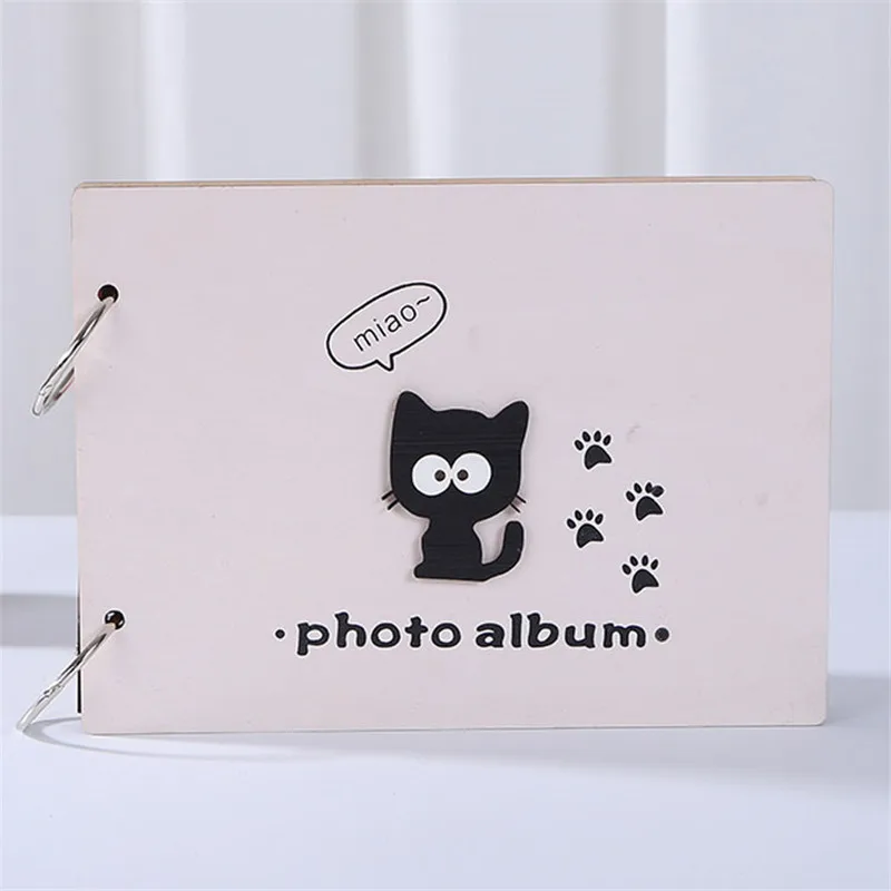 8 дюймов деревянная Обложка для фотоальбома ручной работы с листьями наклеенные Детские влюбленные персонализированные фотоальбом DIY свадебное памятное фотоальбом - Цвет: M