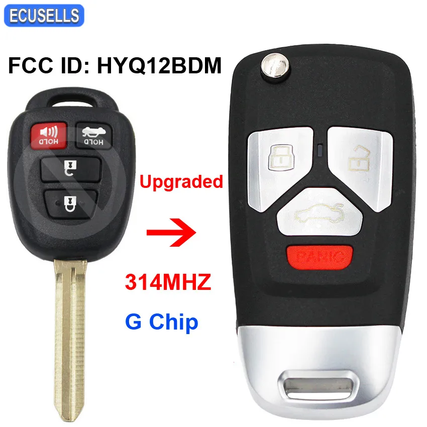 Обновленный Складной флип накопитель 314 МГц G чип для Toyota Camry 2012 2013 2014