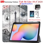 Мягкий силиконовый чехол для Samsung Galaxy Tab S6 Lite 10,4, SM-P610, SM-P615, чехол для планшета с держателем для карандашей, бесплатной пленкой и ручкой