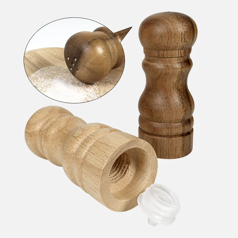

Japan style seasoning jar wooden household salt shaker powder single seasoning box kitchen supplies creative seasoning bottle