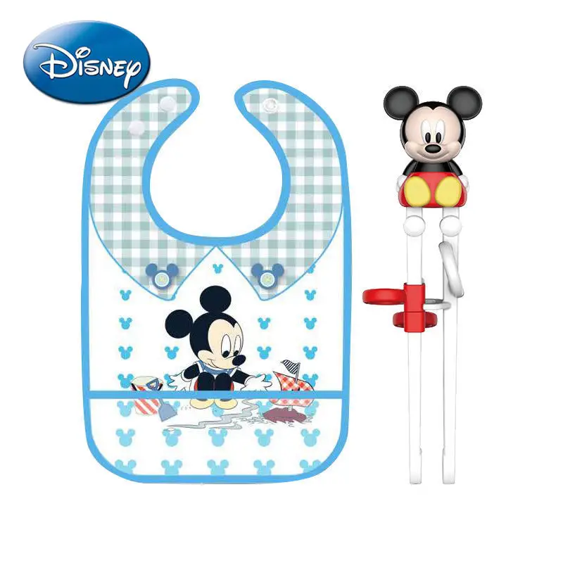 

Disney Mickey Mouse Minnie Chopsticks Training for Children Chopsticks Storage Fork Practice Spoon Baby Rice Pocket Anti-dirty