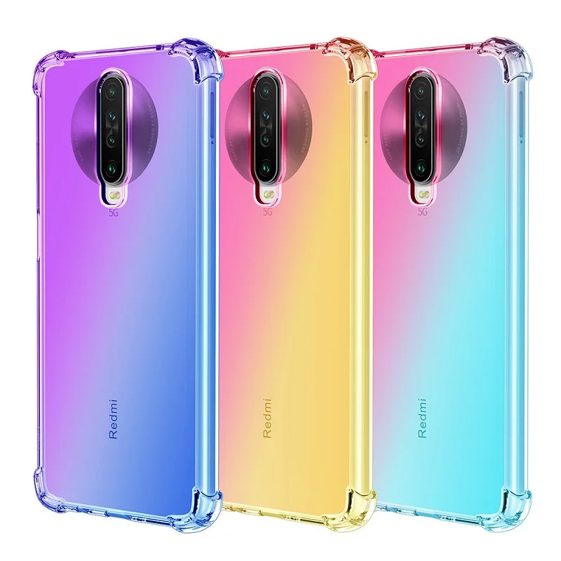 

Противоударный чехол для Redmi Note 8 T, 9, 9S Pro Max, 10X Pro, K30, 7 Pro, 8A, 7A, градиентный, разноцветный, 100 шт./лот