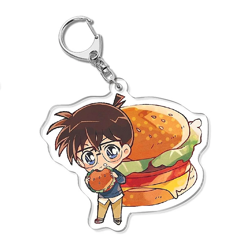 

Hot Anime Detective Conan Keyring Backpack Pandent Coplay Cartoon Charactor Kudo Shinichi Acrylic Keychain Car Decor Key Holder