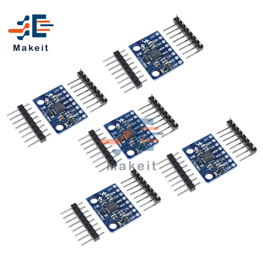 5 шт. GY 521 GY521 MPU 6050 MPU6050 3 оси аналоговый гироскоп Сенсор акселерометр совместимый