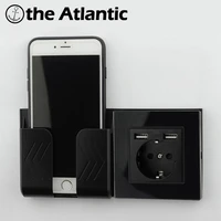 atlectric de eu fr power socket with 2100ma dual usb charger port 16a wall socket phone stand for mobile glass frame