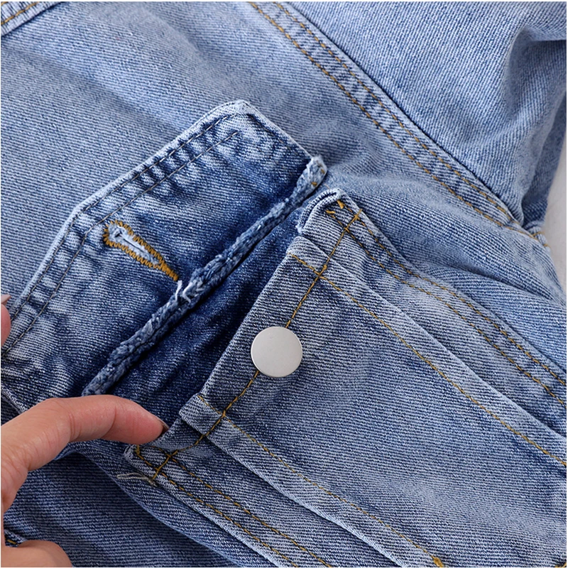 

2020 Vintage Slim Bandage Waist Jeans Coat Spring Autumn Women Denim Jacket Korean Pockets Single Breasted Short Outerwear