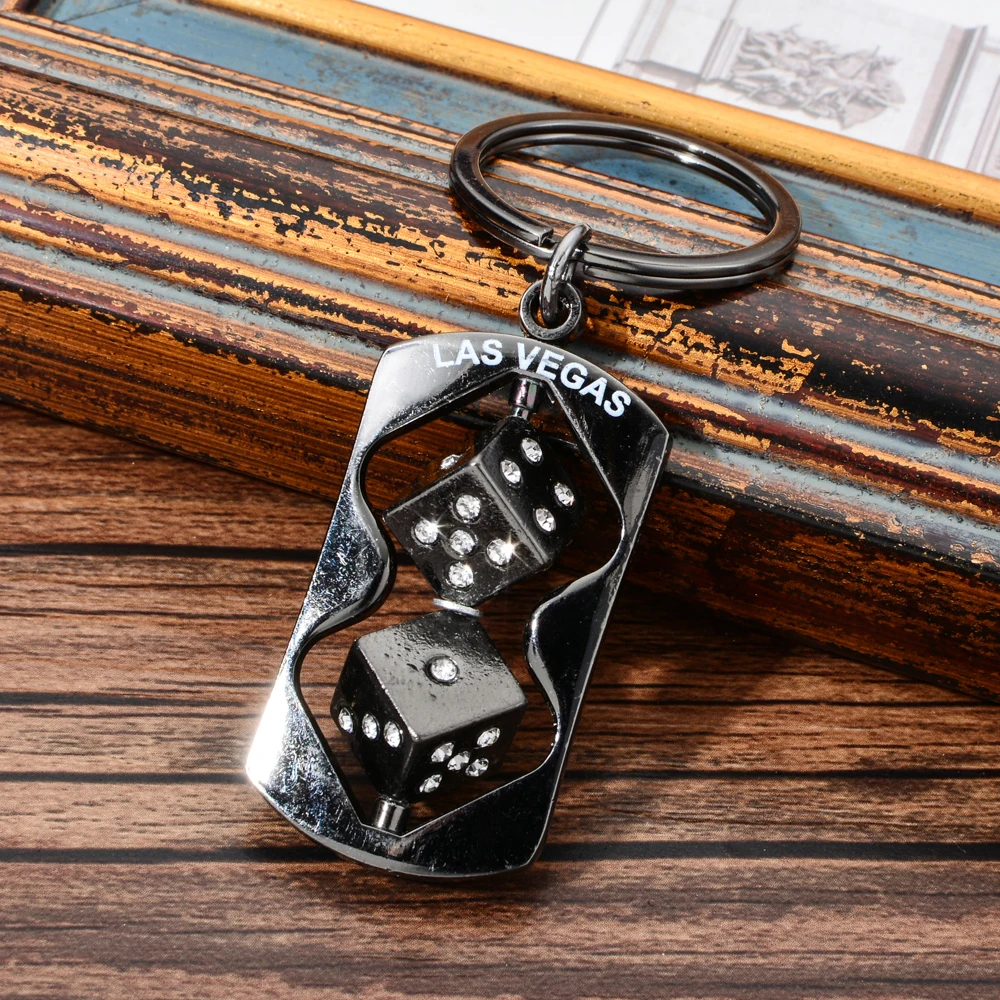 Vicney новейшие модные двухцветные игральные кости Лас Вегас брелок в стиле панк