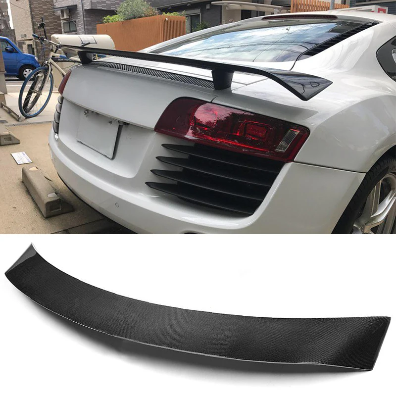 Углеродное волокно авто задний багажник спойлер крыло для Audi R8 V8 V10 2008 2015 на