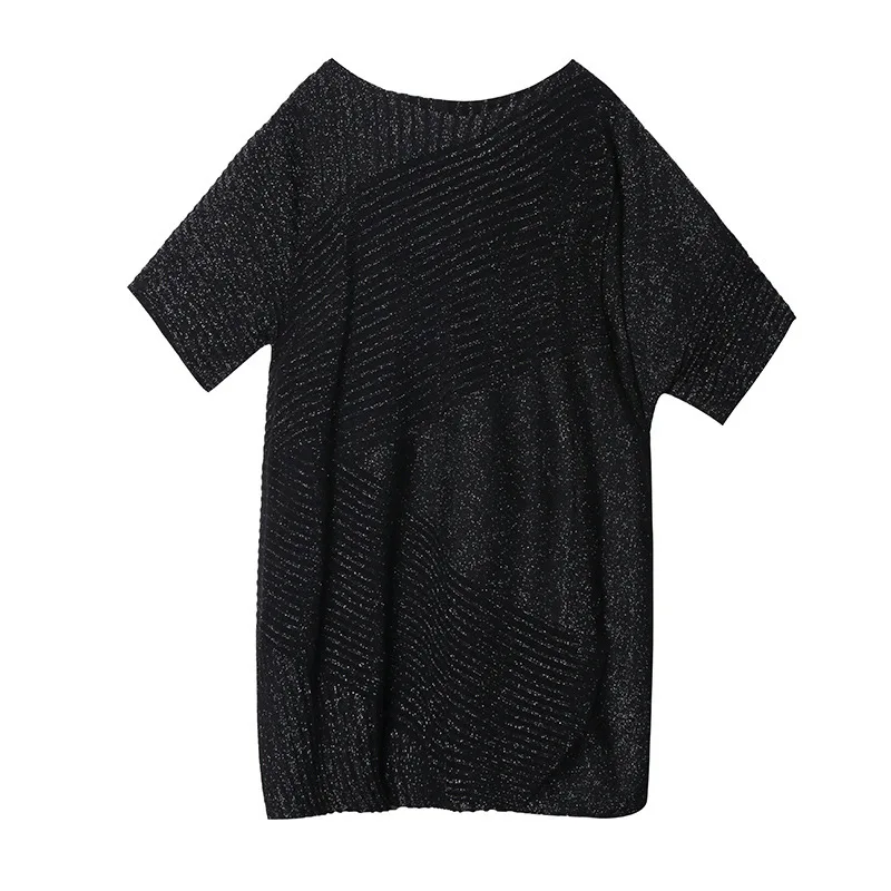 QING MO Black Red Women Spring Shirt 2020 Casual Solid Female Flash Silk Knitted Oversized ZQY2709 |