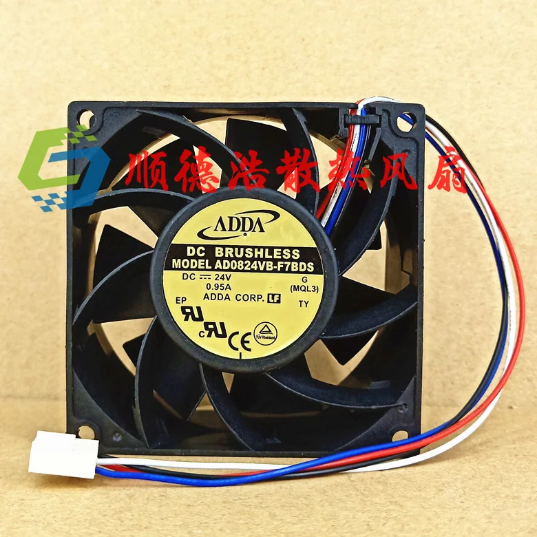 ADDA AD0824VB-F7BDS DC 24V 0.95A 80x80x38mm 4-wire Server Cooling Fan | Компьютеры и офис