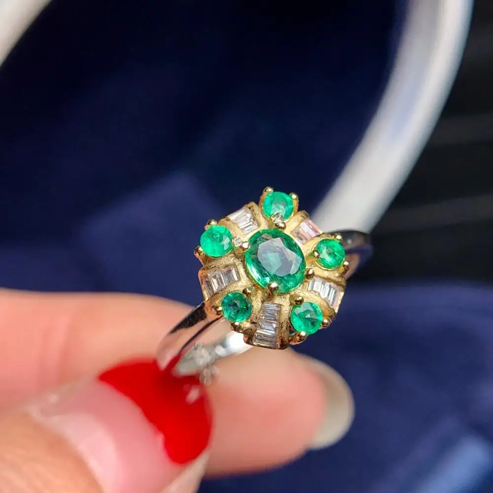 

Кольца SHILOVEM из серебра 925 пробы с натуральным изумрудом, классические ювелирные изделия, новинка, свадебный подарок, DJ2.52.50405AGML