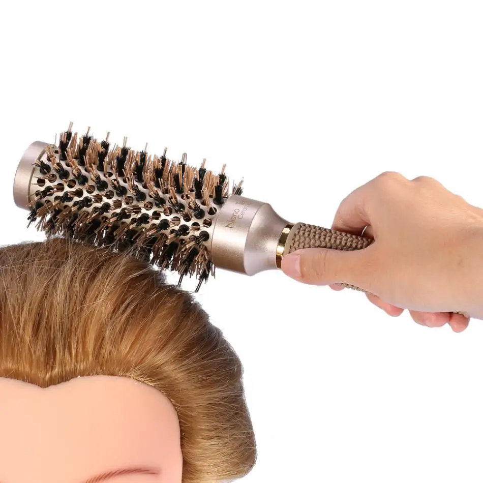

1 Pcs Round Hair Comb Hairdressing Curling Hair Brushes Ceramic Iron Hair Comb Brush Curler Magic Comb Round Comb Hair Brushes