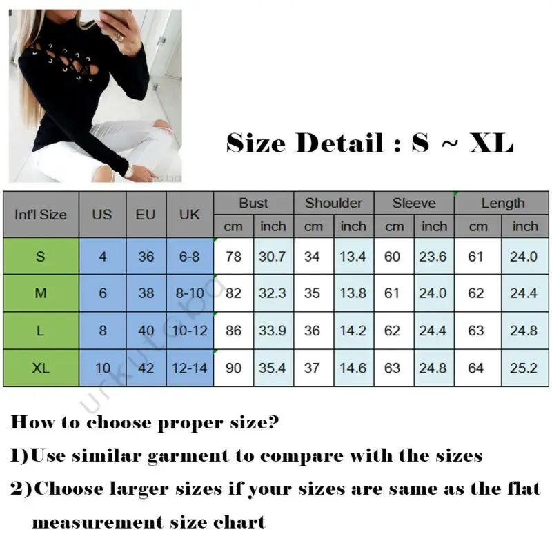 

Summer Women T-Shirts New Women Summer Sexy Lace-Up Eyelet Hollow Out Turtleneck Long Sleeve T-Shirt