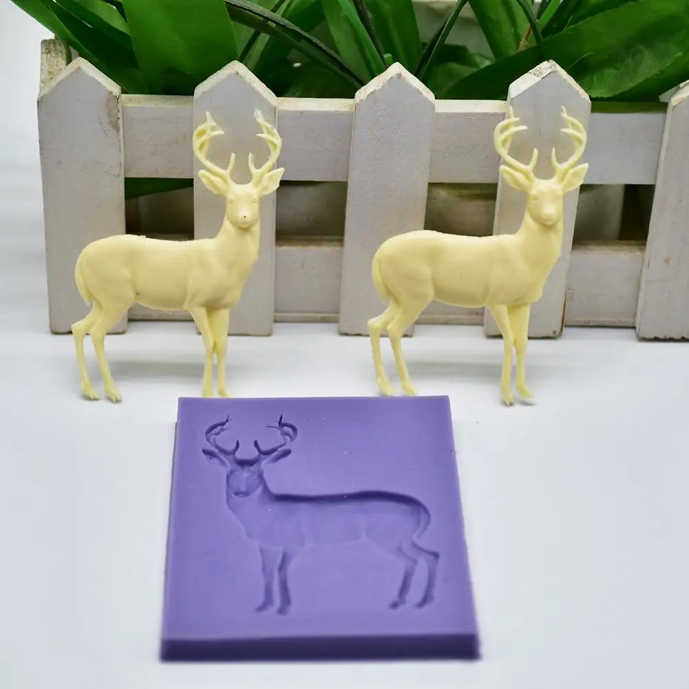 3D Deer Silicone Mold Polymer Clay Candy Chocolate Cookie Baking Mould Christmas Cupcake Topper Fondant Cake Decorating Tools | Дом и сад