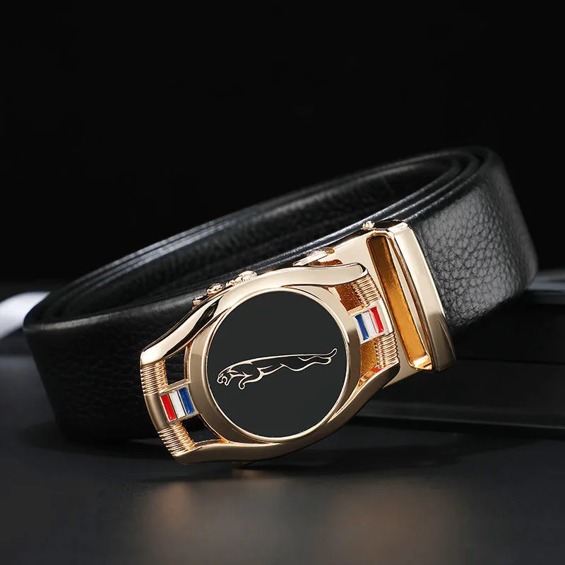 

Belt Male PU Leather Automatic Buckle Business Casual Korean Version Leopard High Quality Belts for Men Luxury Designer Brand