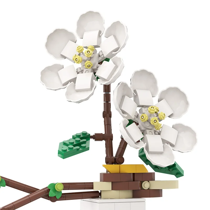 BuildMoc друг для девочки серии Искусство Цветок строительные блоки MOC цветок ветка